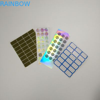 বোতলগুলির জন্য VMPET 60x60mm 20 মাইক্রন হলোগ্রাফিক ফিল্ম লেবেল Lab