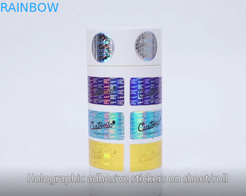হলোগ্রাফিক 60মিক সজ্জাসংক্রান্ত স্টিকার আঠালো লেবেলগুলি ইউভি সিওয়াইএমকে