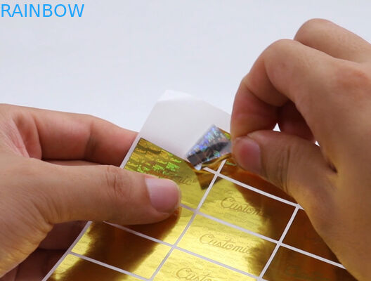 হলোগ্রাফিক 60মিক সজ্জাসংক্রান্ত স্টিকার আঠালো লেবেলগুলি ইউভি সিওয়াইএমকে