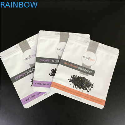 অ্যালুমিনিয়াম ফয়েল পাউচ কাস্টমাইজড ব্যাগ সহ প্রিন্টেড লোগো মাইলার ব্যাগ জিপার সহ