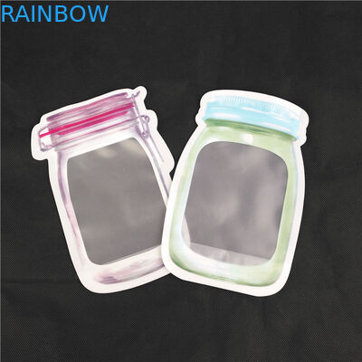 খাদ্য রস দুধ জেলি তরল জন্য কাস্টমাইজড পুনরায় ব্যবহারযোগ্য বিশেষ আকৃতির স্ট্যান্ড আপ প্লাস্টিক থলি