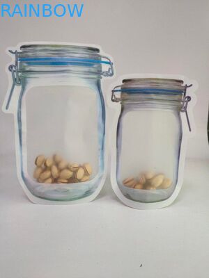 বাদাম প্যাকেজিংয়ের জন্য জিপার প্লাস্টিক ব্যাগ সহ বিশেষ আকারের ব্যাগ চকচকে স্ট্যান্ড আপ ব্যাগ