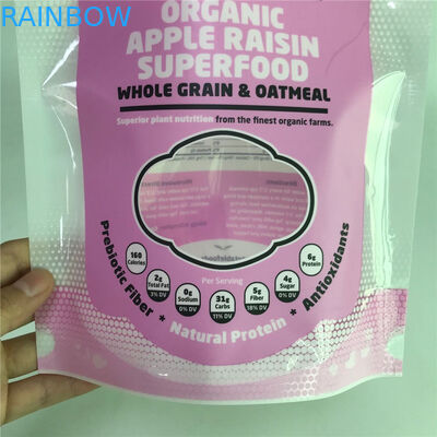 চকচকে সারফেস স্ট্যান্ড আপ প্যাকেজিং ব্যাগগুলি খাদ্য প্যাকেজিংয়ের জন্য উইন্ডো সহ কাস্টমাইজড ব্যাগ