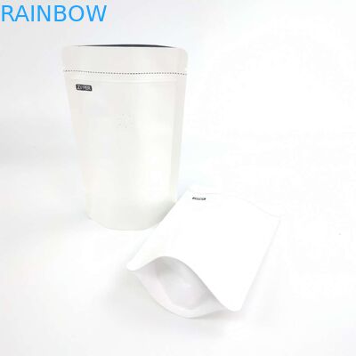 ই এম কাস্টম 1/8 ওজেড হোয়াইট লোগো আকার রিসেইলেবল অ্যালুমিনিয়াম ফয়েল 120 ​​মাইক্রন ক্রাফ্ট পেপার স্ট্যান্ড আপ প্যাকেজিং পাউচগুলি