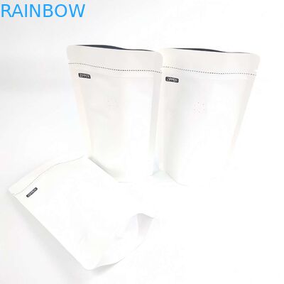 ই এম কাস্টম 1/8 ওজেড হোয়াইট লোগো আকার রিসেইলেবল অ্যালুমিনিয়াম ফয়েল 120 ​​মাইক্রন ক্রাফ্ট পেপার স্ট্যান্ড আপ প্যাকেজিং পাউচগুলি