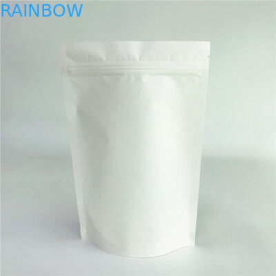 জিপার সহ ডিজিটাল প্রিন্টিং হোয়াইট ক্রাফ্ট পেপার বায়োডেগ্রেডেবল ব্যাগ