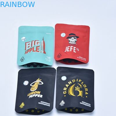 3.5 গ্রাম কাস্টম প্রিন্টিং ওয়েড প্যাকেজিং জিপলক গন্ধযুক্ত প্রুফ কুকিজ মাইলার ব্যাগস চাইল্ডপ্রুফ জিপলক ব্যাগ