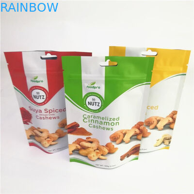 ম্যাট অ্যালুমিনিয়াম ফয়েল কাস্টম স্বীকৃত জিপার সহ স্ট্যান্ড আপ পাউচগুলি