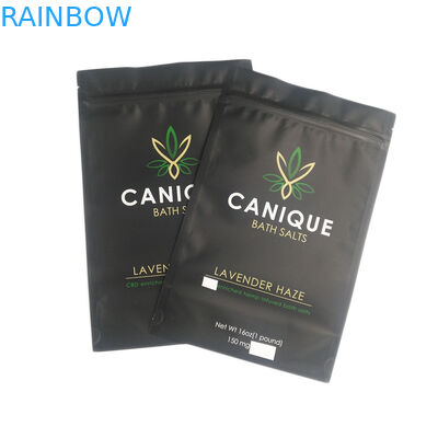 দুর্গন্ধযুক্ত প্রুফ ব্যাগগুলি খাবার গ্রেড জিপার ব্যাগগুলি শুকনো ফুলের বীজ ধাতব চকচকে সিলভার কাস্টম লোগো 16OZ বাথ সল্ট মেলার ব্যাগ
