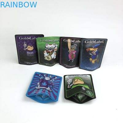 100 মাইক্রন ভিএমপিইটি গন্ধযুক্ত প্রুফ কুকিজ ব্যাগ 3.5 জি 7 জি 14 জি গাঁজা মেলার