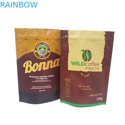 কফি প্যাকেজিংয়ের জন্য 250 গ্রাম 500 গ্রাম 1 কেজি ম্যাট ফিনিস ফয়েল লাইন স্ট্যান্ড আপ জিপার প্যাকেজিং ব্যাগ