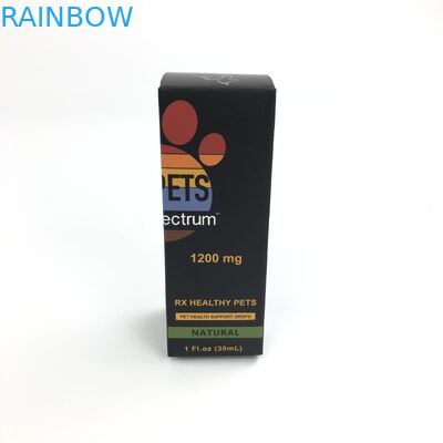 মেডিসিন স্পেরি বোতল গহনা পেপার বক্স প্যাকেজিংয়ের জন্য 400 গ্রাম বেধের সাদা কার্ডবোর্ড সহ কাস্টম গ্লসি ফিল্ম