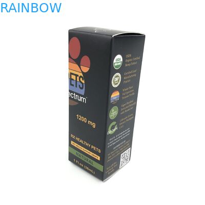 মেডিসিন স্পেরি বোতল গহনা পেপার বক্স প্যাকেজিংয়ের জন্য 400 গ্রাম বেধের সাদা কার্ডবোর্ড সহ কাস্টম গ্লসি ফিল্ম