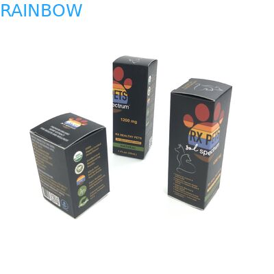 মেডিসিন স্পেরি বোতল গহনা পেপার বক্স প্যাকেজিংয়ের জন্য 400 গ্রাম বেধের সাদা কার্ডবোর্ড সহ কাস্টম গ্লসি ফিল্ম