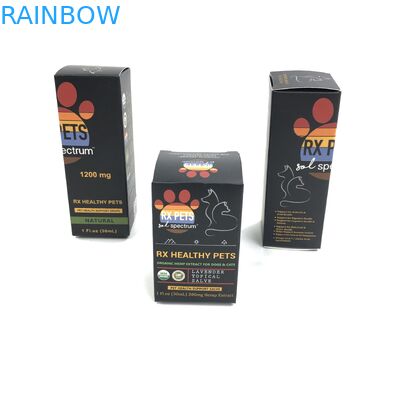 মেডিসিন স্পেরি বোতল গহনা পেপার বক্স প্যাকেজিংয়ের জন্য 400 গ্রাম বেধের সাদা কার্ডবোর্ড সহ কাস্টম গ্লসি ফিল্ম