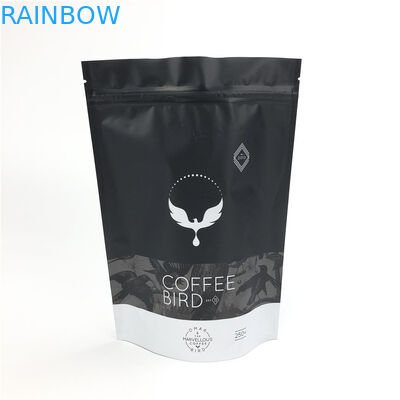 ব্ল্যাক ম্যাট স্ন্যাক প্লাস্টিকের ওয়ান ওয়ে ভালভের সাথে প্যাকেজিং কফি ব্যাগগুলি পাউচ করে