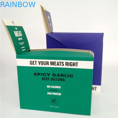 কাস্টম মুদ্রিত গরুর মাংস বিল্টং সংগ্রহের কাগজ বাক্স কেক চকোলেট rugেউখেলান পিচবোর্ড প্রদর্শন বাক্স