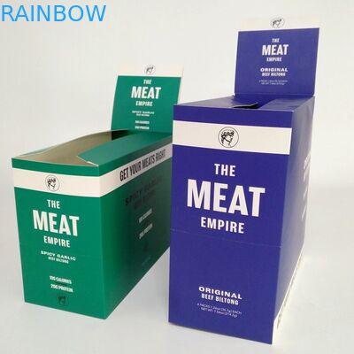 কাস্টম মুদ্রিত গরুর মাংস বিল্টং সংগ্রহের কাগজ বাক্স কেক চকোলেট rugেউখেলান পিচবোর্ড প্রদর্শন বাক্স