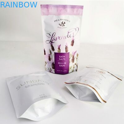 ই এম স্ট্যান্ড আপ অ্যালুমিনিয়াম ডাইপ্যাক সোনার ফয়েল ইফেক্ট প্লাস্টিকের প্যাকেজিং ব্যাগগুলি স্নানের সল্ট এবং হার্বসগুলির জন্য