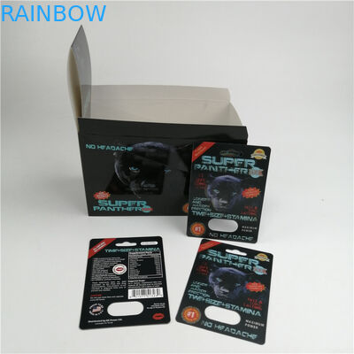 পুরুষ বর্ধন ক্যাপসুলের জন্য সর্বশেষতম ডিজাইন 600 কে 700 কে গন্ডার সেক্স পিল ফোস্কা কার্ড প্যাকেজিং