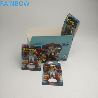 এমওপিপি 350 গ্রাম বেধ ফোস্কা 3 ডি কার্ড গন্ডার পুরুষ বৃদ্ধি পিল