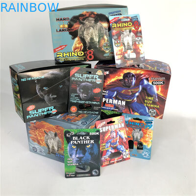 12 মিমি ক্যাপ পুরুষ বর্ধন 3 ডি লেন্টিকুলার কার্ড 500 কে পিল