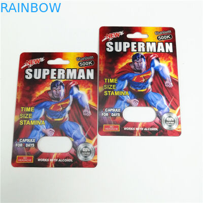 350 গ্রাম পেপারবোর্ড গ্রাভন্রে প্রিন্টিং ফোস্কা কার্ড প্যাকেজিংয়ের জন্য যৌন বড়ি