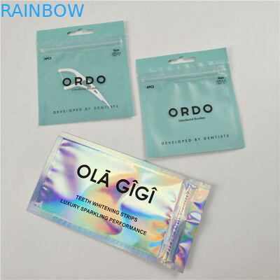 লো এমওকিউ স্পষ্ট সম্মুখ ডেন্টাল ফ্লস হ্যাং গর্ত প্লাস্টিকের প্যাকেজিং ব্যাগ অ্যালুমিনিয়াম ফয়েল জিপার ব্যাগ প্যাকেজিং