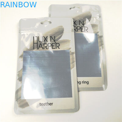 চকচকে পরিষ্কার ফ্রন্ট ডেন্টাল ফ্লস হ্যাং হোল প্লাস্টিকের ব্যাগ অ্যালুমিনিয়াম ফয়েল কাস্টমাইজড জিপ লক ব্যাগ প্যাকেজিং