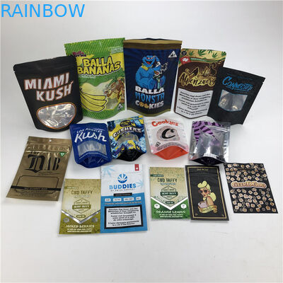 সিবিডি 3.5 জি সফট টাচ কুকি ব্যাগ গন্ধযুক্ত প্রুফ মাইলার চাইল্ডপ্রুফ ফয়েল পাউচ প্যাকেজিং