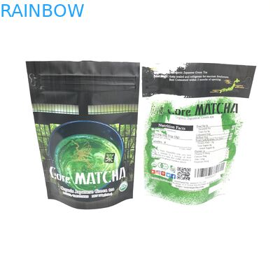 এমওপিপি রিসেসেবল স্ট্যান্ড আপ পাউচ গ্রিন টির জন্য 120 মাইক্রন