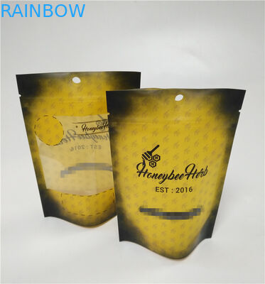 কাস্টম প্রিন্টেড ম্যাট কালো গন্ধের প্রমাণ লেমিনেটেড মাইলার জিপ লক উইড টোবা ডাইপ্যাক ব্যাগ