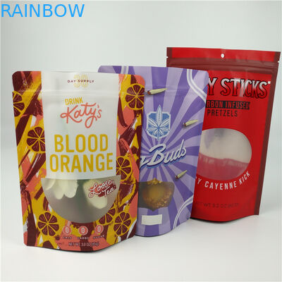 জিপলক এডিবলস মাইলার প্যাকেজিং ব্যাগ গ্র্যাভুর প্রিন্টিং প্রস্থান করুন