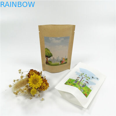 ক্রাফ্ট পেপার এমওপিপি ভিএমপিইটি স্ট্যান্ড আপ জিপলক ব্যাগ 18x26 সেমি