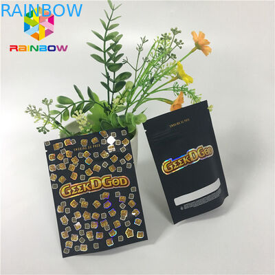 প্লাস্টিক মাইলার জিপলক কাস্টম স্ট্যান্ড আপ পাউচস 150 মিলি ব্ল্যাক ম্যাট