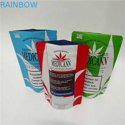 সিবিডি ফ্লাওয়ার হার্বস জিপলক থ্রি সাইড সিল পাউচ কাস্টমাইজড প্রিন্টড স্তরিত