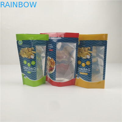 চকচকে শুকনো ফিশ প্লাস্টিক জিপার অ্যালুমিনিয়াম ফয়েল প্যাকেজিং পরিষ্কার উইন্ডো সহ