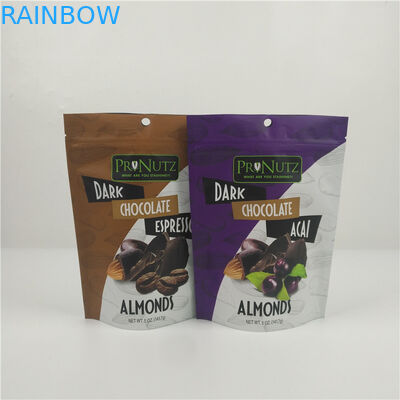 চকোলেট বারের জন্য ফুড গ্রেড জিপার প্লাস্টিকের কাস্টম মুদ্রিত স্ট্যান্ড আপ পাউচগুলি