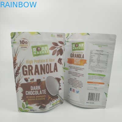 জিপলক স্ট্যান্ড আপ অ্যালুমিনিয়াম ফয়েল রিসেসেবল পাউচগুলি পুনর্ব্যবহারযোগ্য খাবার প্যাকেজিং