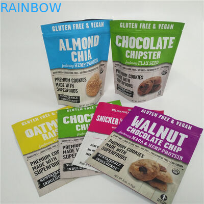 ক্যান্ডি মিষ্টিগুলি কাস্টম প্লাস্টিক ডিজিটাল মুদ্রিত জিপার শীর্ষের সাথে স্ট্যান্ড আপ পাউচগুলি