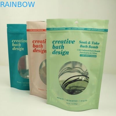 দুর্গন্ধযুক্ত প্রুফ জিপলক অ্যালুমিনিয়াম ফয়েল মাইলার রিসেইসলেবল স্ট্যান্ড আপ পাউচগুলি উইন্ডো সহ