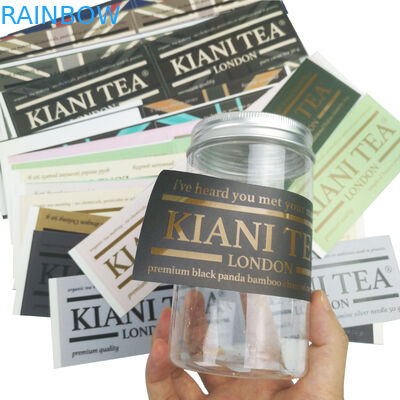 অনন্য কাস্টমাইজড আঠালো জলরোধী স্টিকার খাদ্য পণ্য জলের বোতল কাস্টম লোগো মুদ্রিত লেবেল স্টিকার