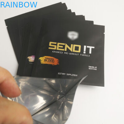 স্বর্ণের প্রিন্টেড কসমেটিক সিলড ব্যাগ ছোট আকারের Sachet অ্যালুমিনিয়াম ফয়েল প্লাস্টিকের স্নাক হিট সিল তিনটি সাইড সিল ব্যাগ