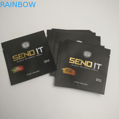 স্বর্ণের প্রিন্টেড কসমেটিক সিলড ব্যাগ ছোট আকারের Sachet অ্যালুমিনিয়াম ফয়েল প্লাস্টিকের স্নাক হিট সিল তিনটি সাইড সিল ব্যাগ