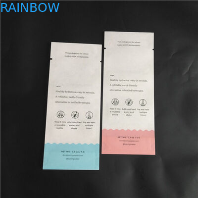 ইকো ফ্রেন্ড বায়োডেগ্র্যাডে ক্র্যাফ্ট পেপার পিএলএ যৌগিক খাদ্য পাউডার মশলা প্যাকেজিং ব্যাগ তিন সাইড সিল পাউচ