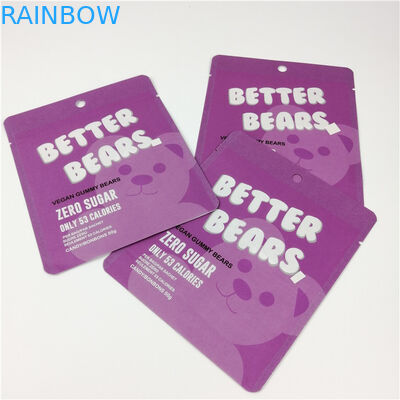 কুকি আঠালো CBD Edibles Bear Zipper Foil Pouch MOPP 200 Microns