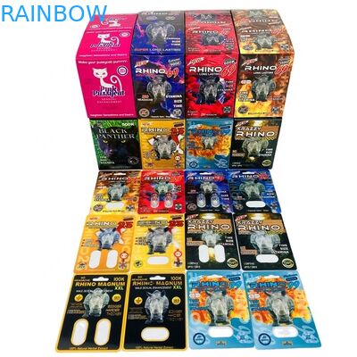 ডিসপ্লে বক্স সহ হলোগ্রাম এসজিএস সেক্স পিল ব্লিস্টার কার্ড 500k 3D ব্লিস্টার পেপার কার্ড