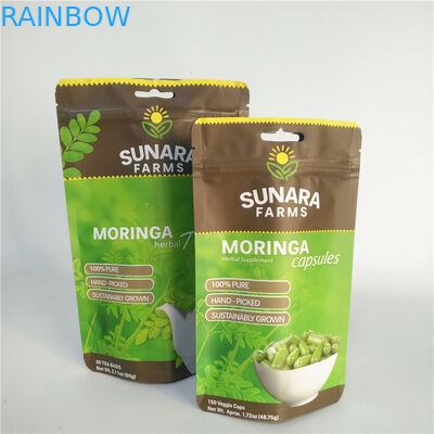 লেমিনেটেড ফিল্ম ভিএমপিইটি এসজিএস চা / বাদামের জন্য রিসেলেবল ফুড প্যাকেজিং ব্যাগ 110mic