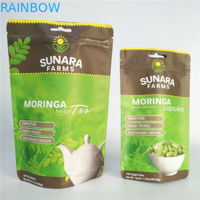 লেমিনেটেড ফিল্ম ভিএমপিইটি এসজিএস চা / বাদামের জন্য রিসেলেবল ফুড প্যাকেজিং ব্যাগ 110mic