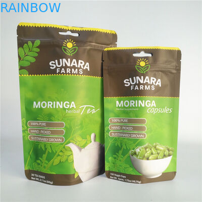 লেমিনেটেড ফিল্ম ভিএমপিইটি এসজিএস চা / বাদামের জন্য রিসেলেবল ফুড প্যাকেজিং ব্যাগ 110mic